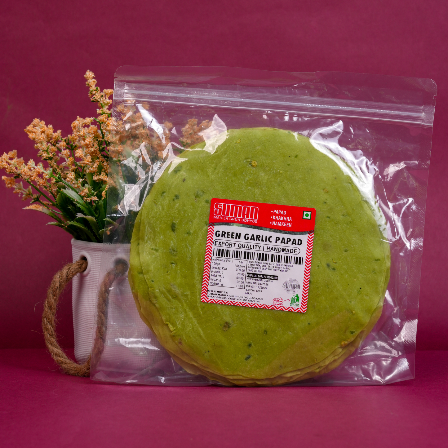 Royal Taste Papad Combo – Green Garlic | Chutney | Rajwadi