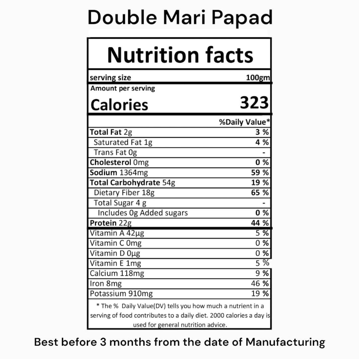 Handmade Double Mari /Punjabi Papad