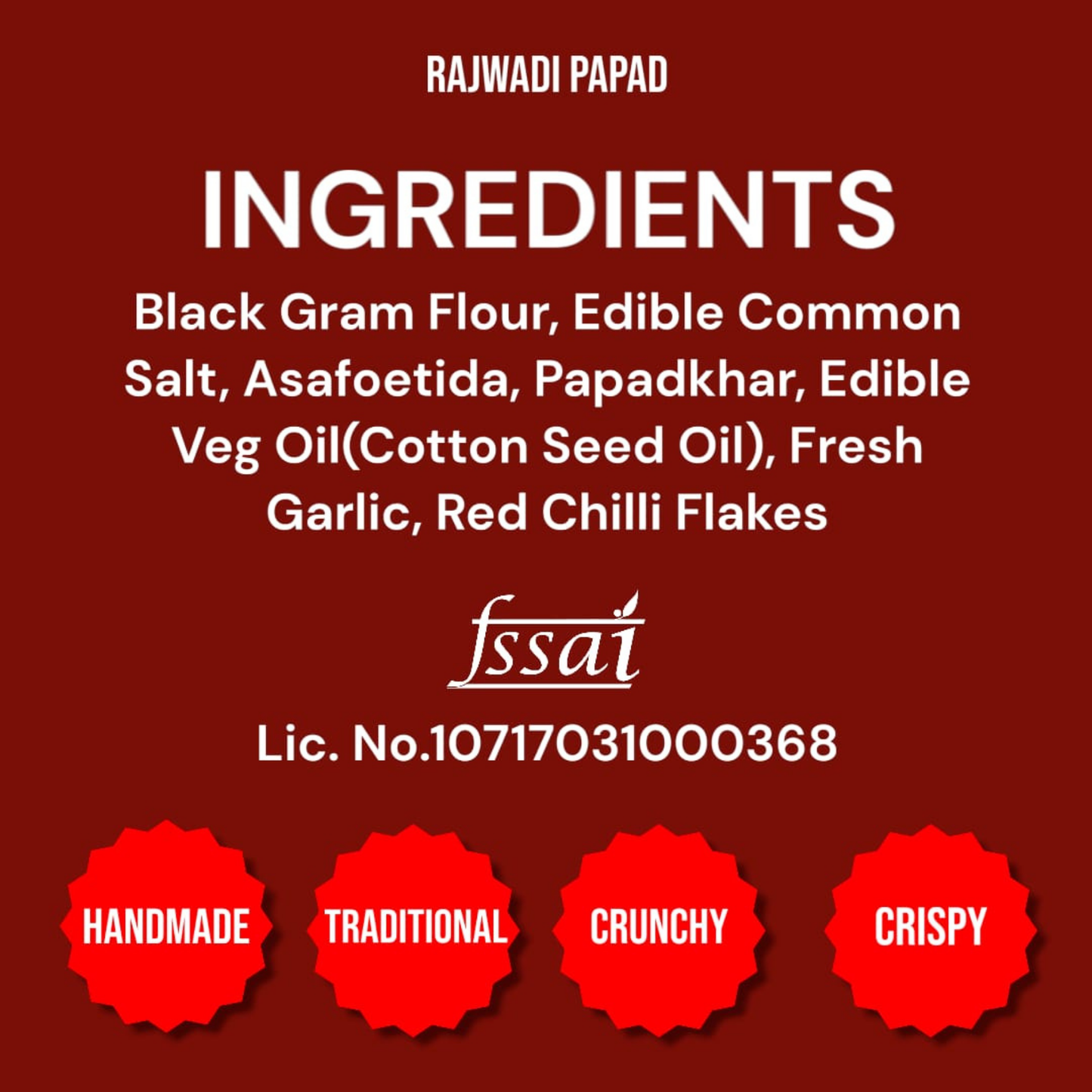 Handmade Rajwadi Papad