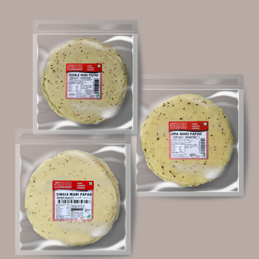 3 in 1 Mari Papad Combo – Single, Double & Jeera Mari