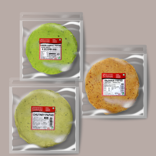 Royal Taste Papad Combo – Green Garlic | Chutney | Rajwadi