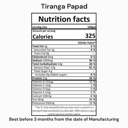 Handmade Tiranga/ 3 in 1 Papad