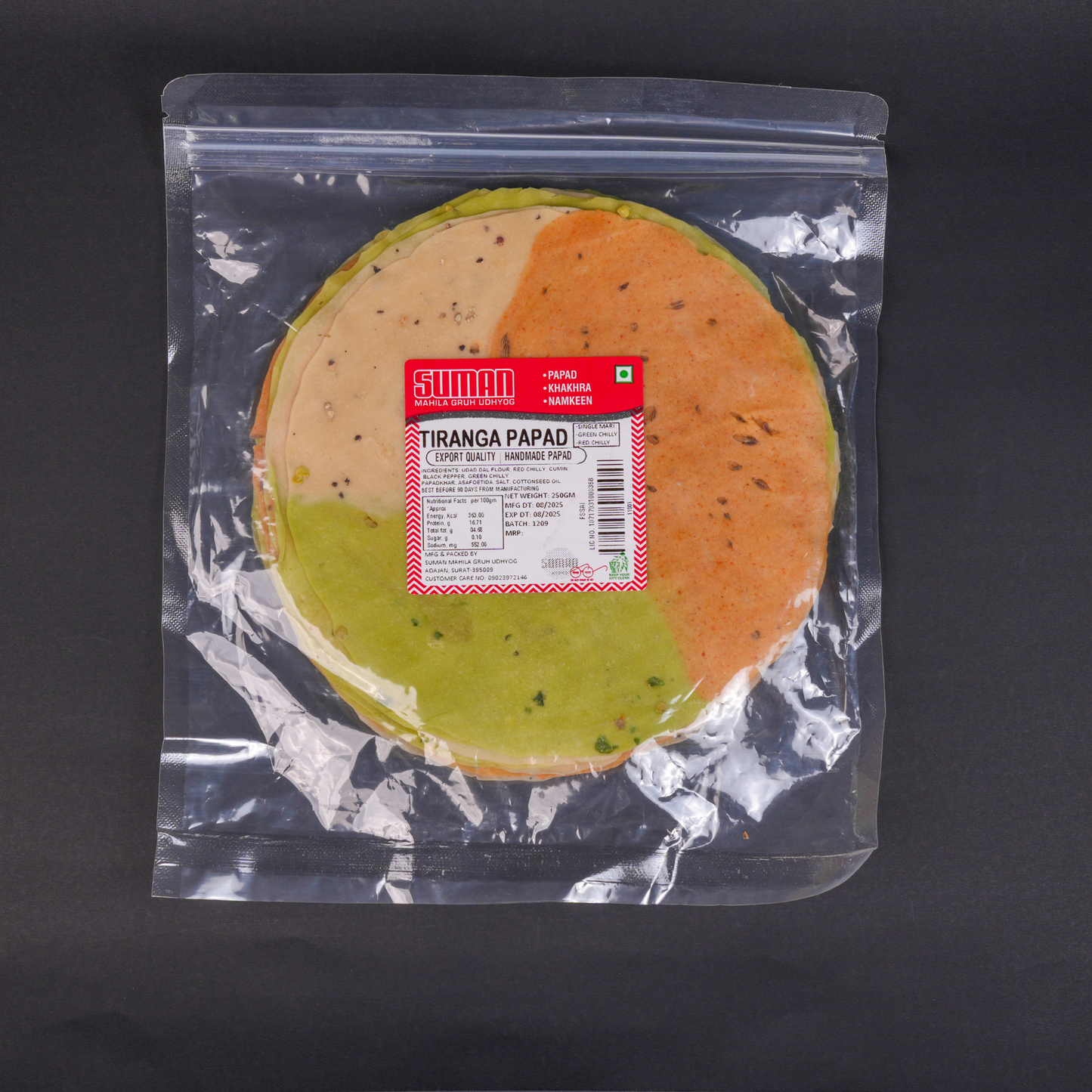 Handmade Tiranga/ 3 in 1 Papad