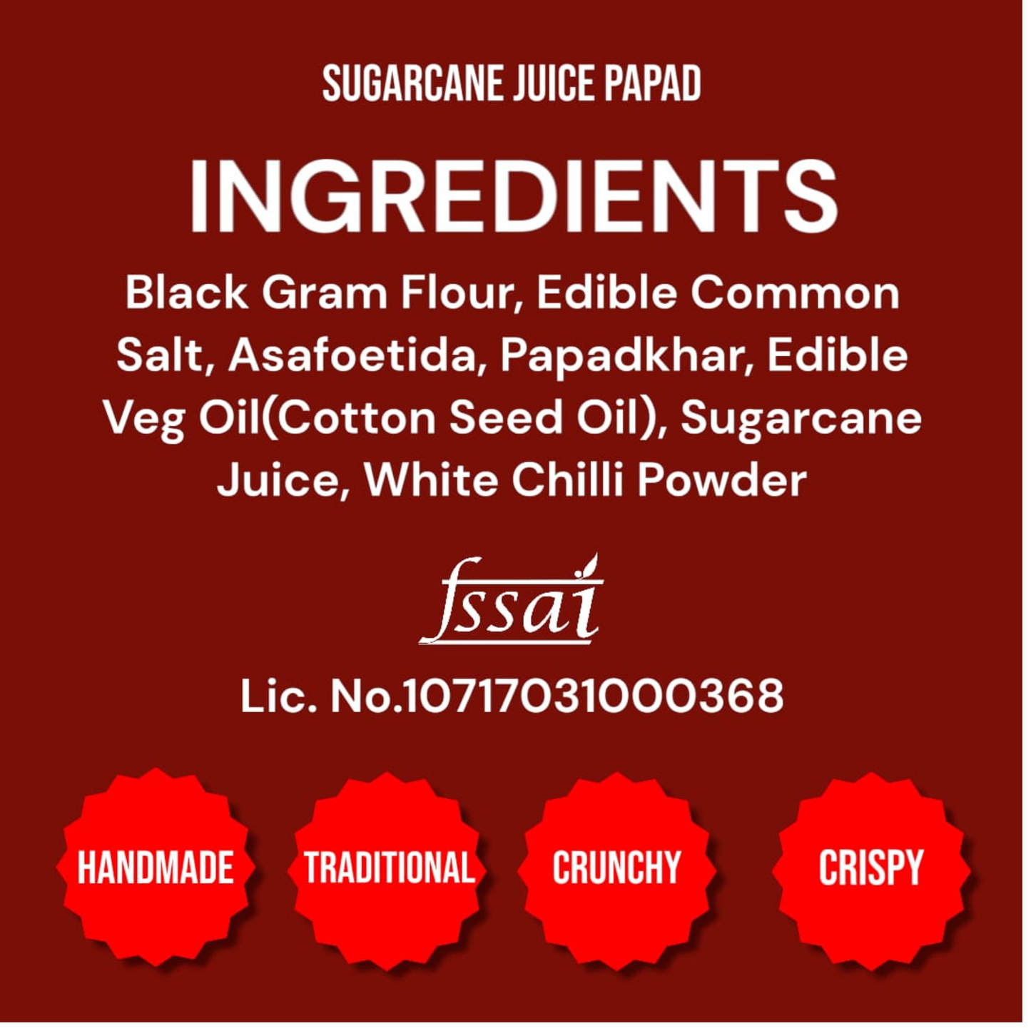 Handmade Sugarcane juice/Sweet & Spicy Papad