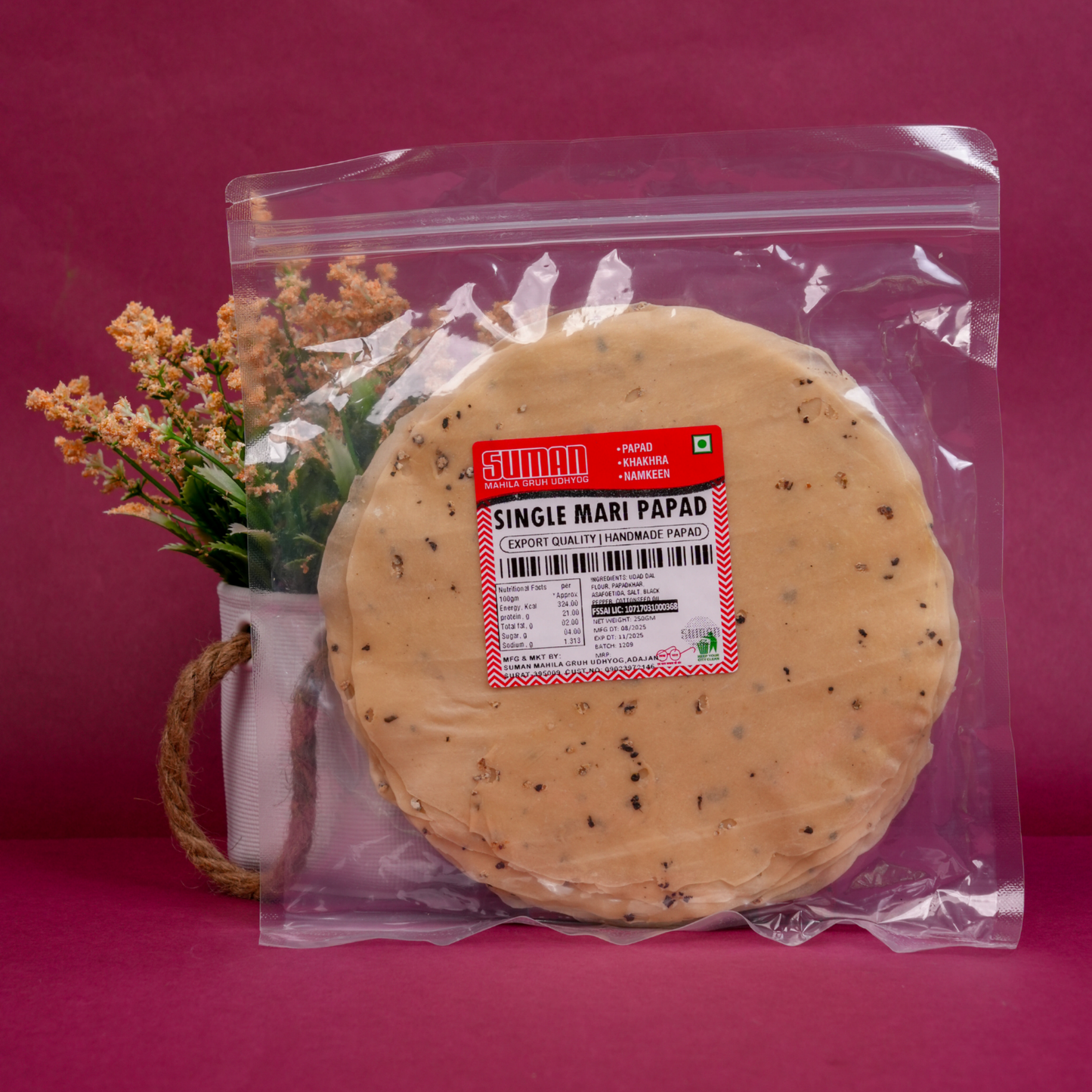 3 in 1 Mari Papad Combo – Single, Double & Jeera Mari