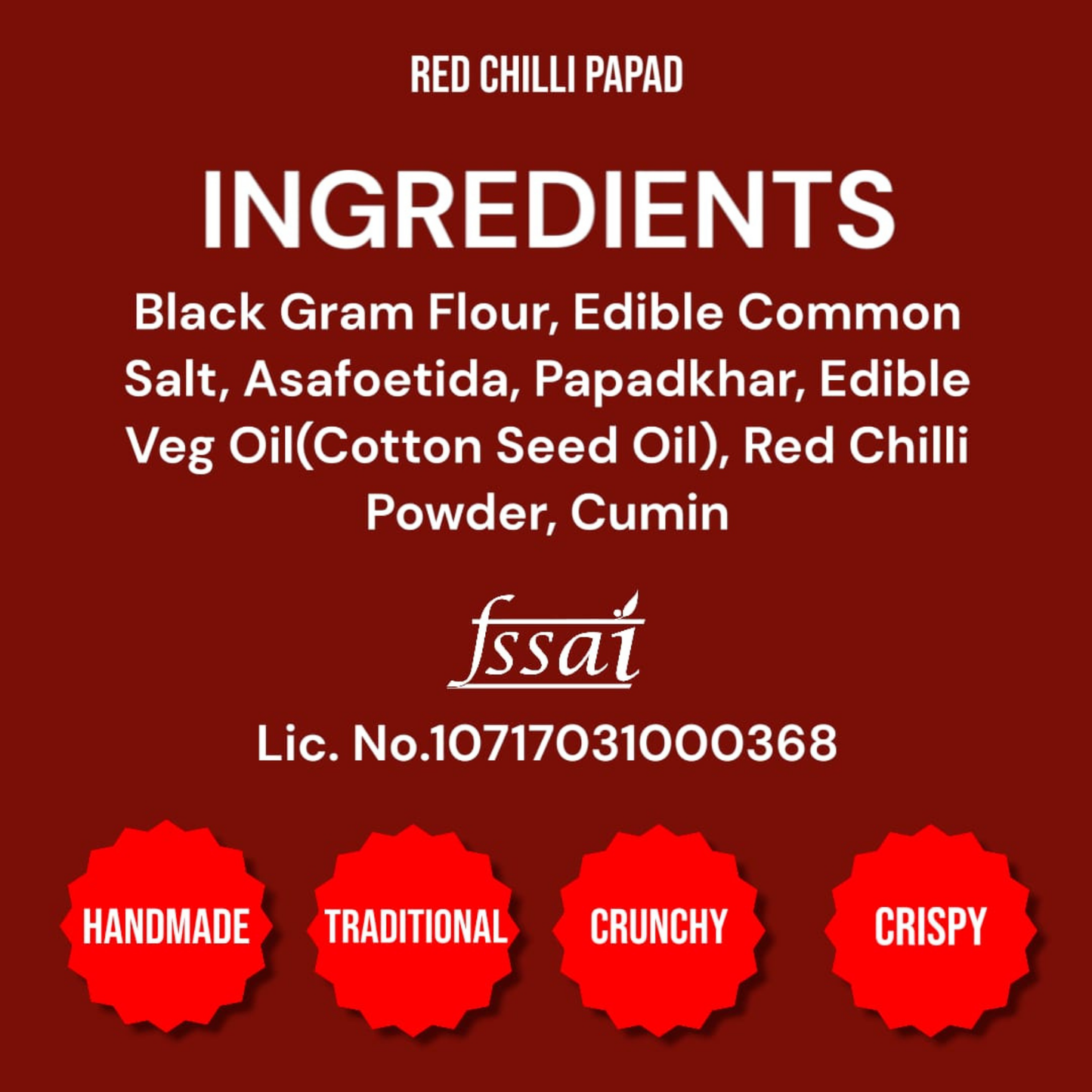 Handmade Red Chilli Papad