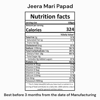 Handmade Jira Mari/Sindhi Papad