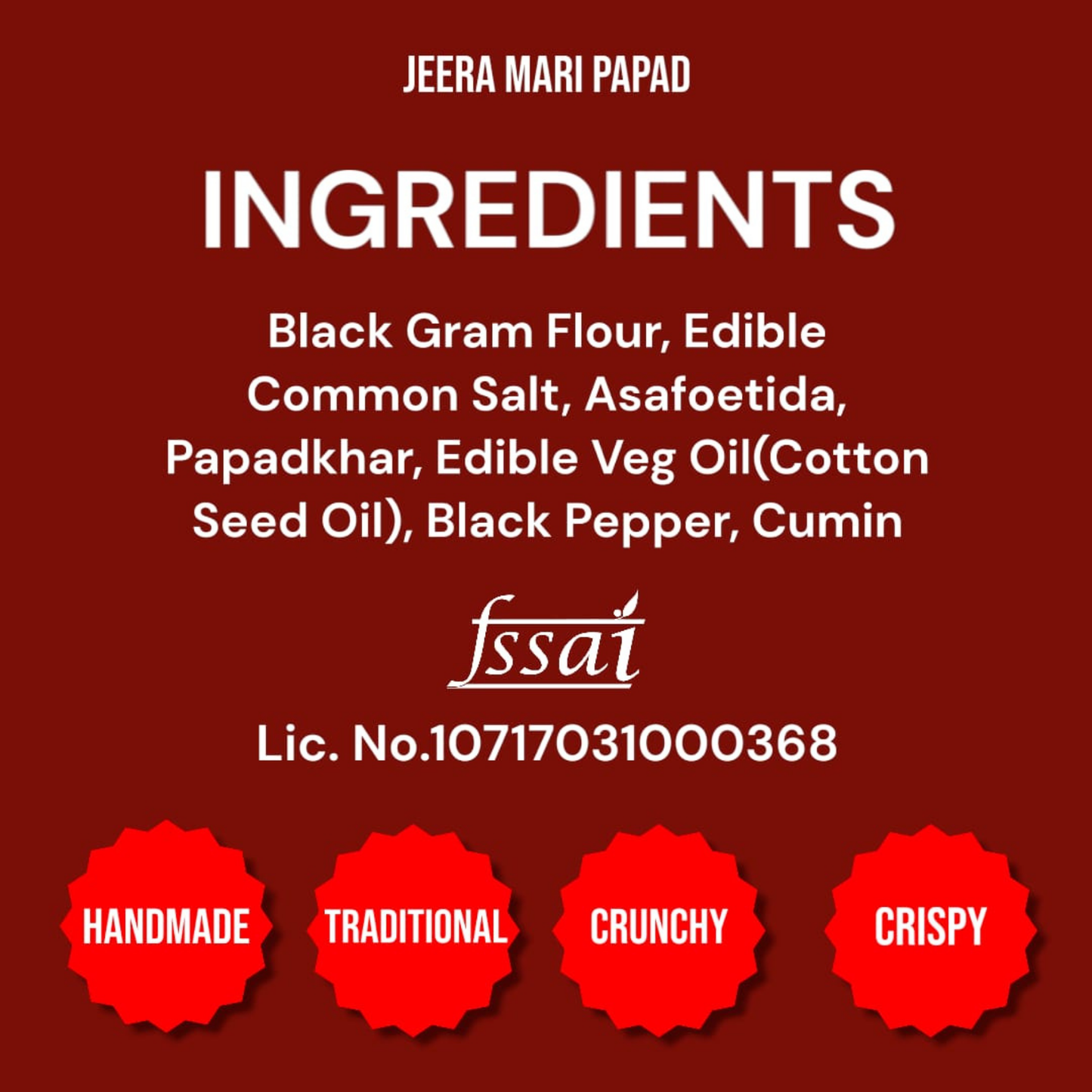 Handmade Jira Mari/Sindhi Papad