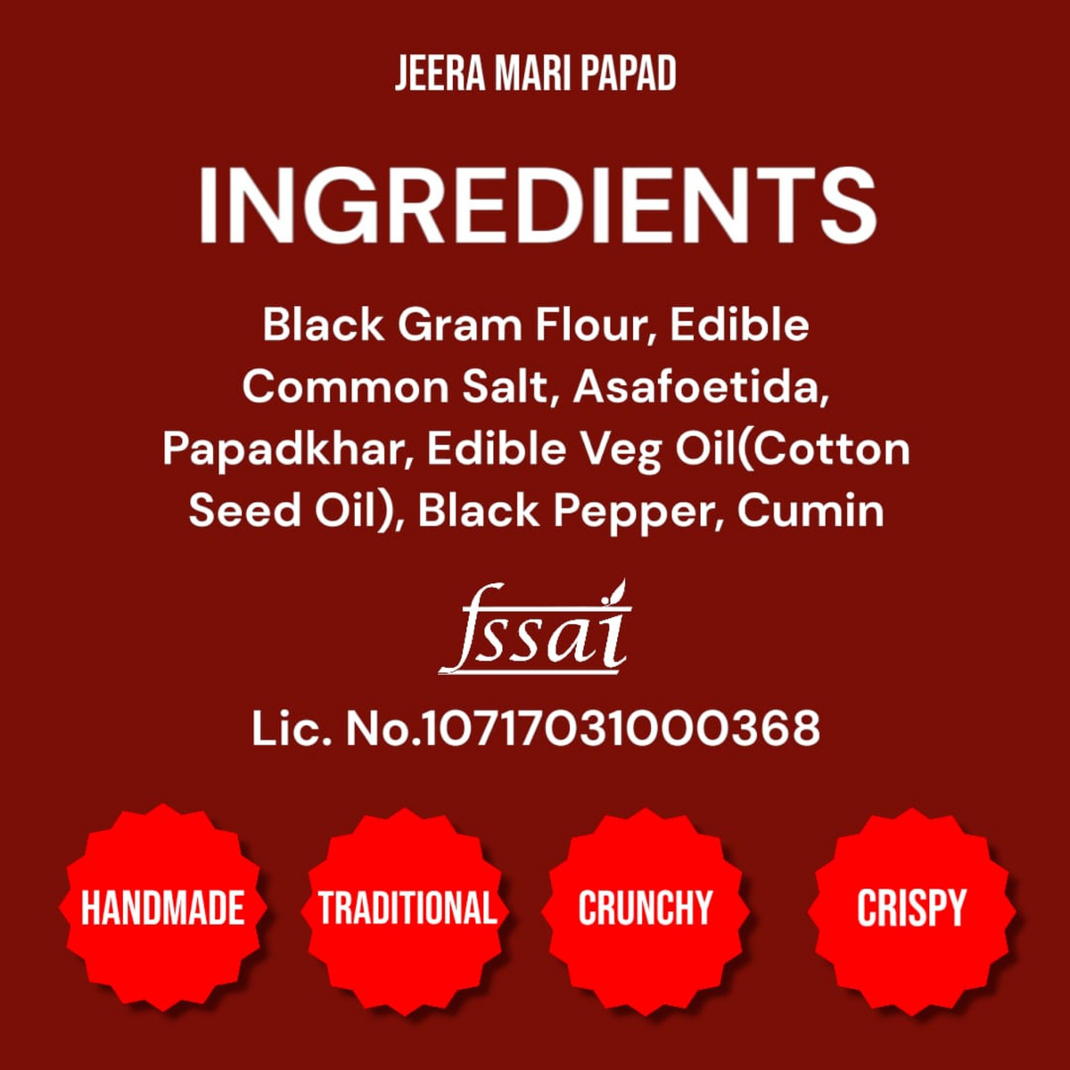 Handmade Jira Mari/Sindhi Papad