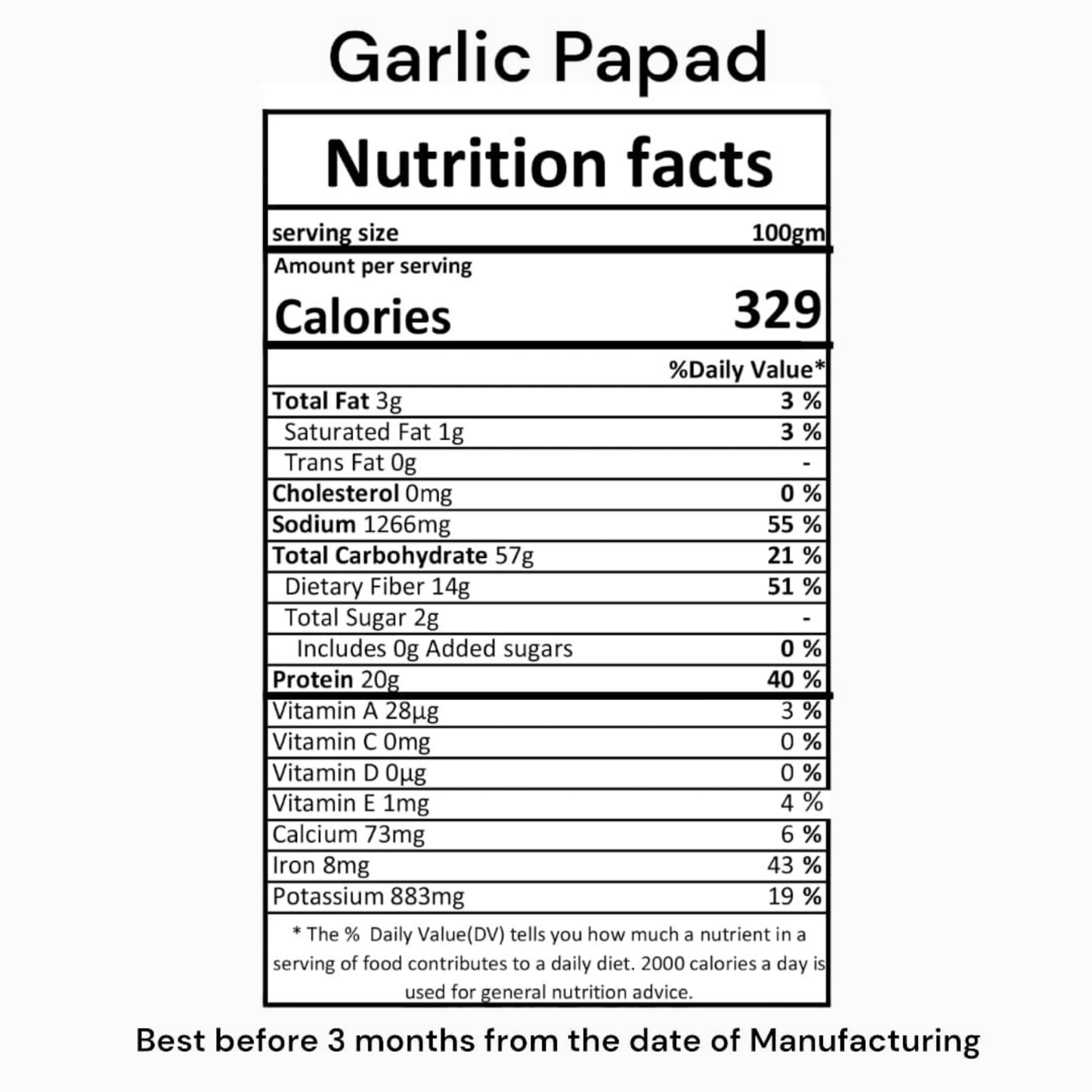 Handmade Garlic Papad