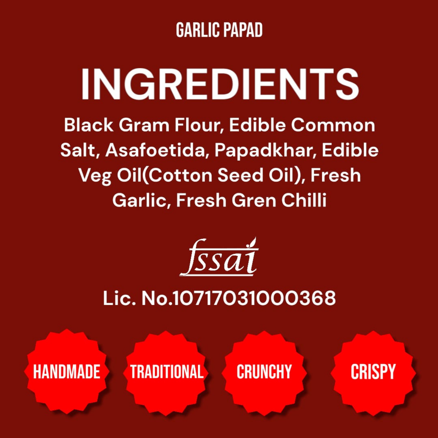 Handmade Garlic Papad