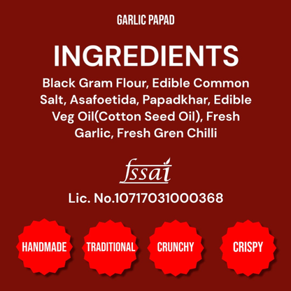 Handmade Garlic Papad