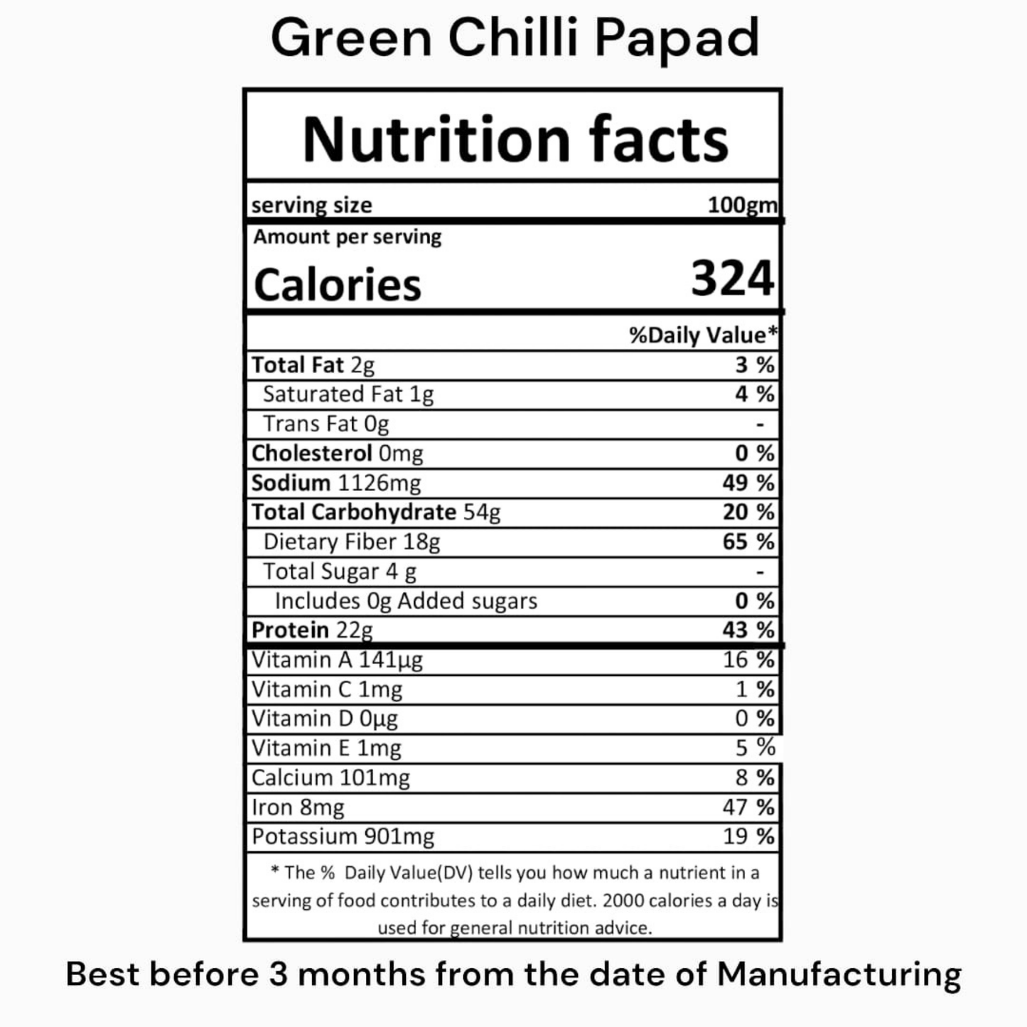 Handmade Green Chilli Papad