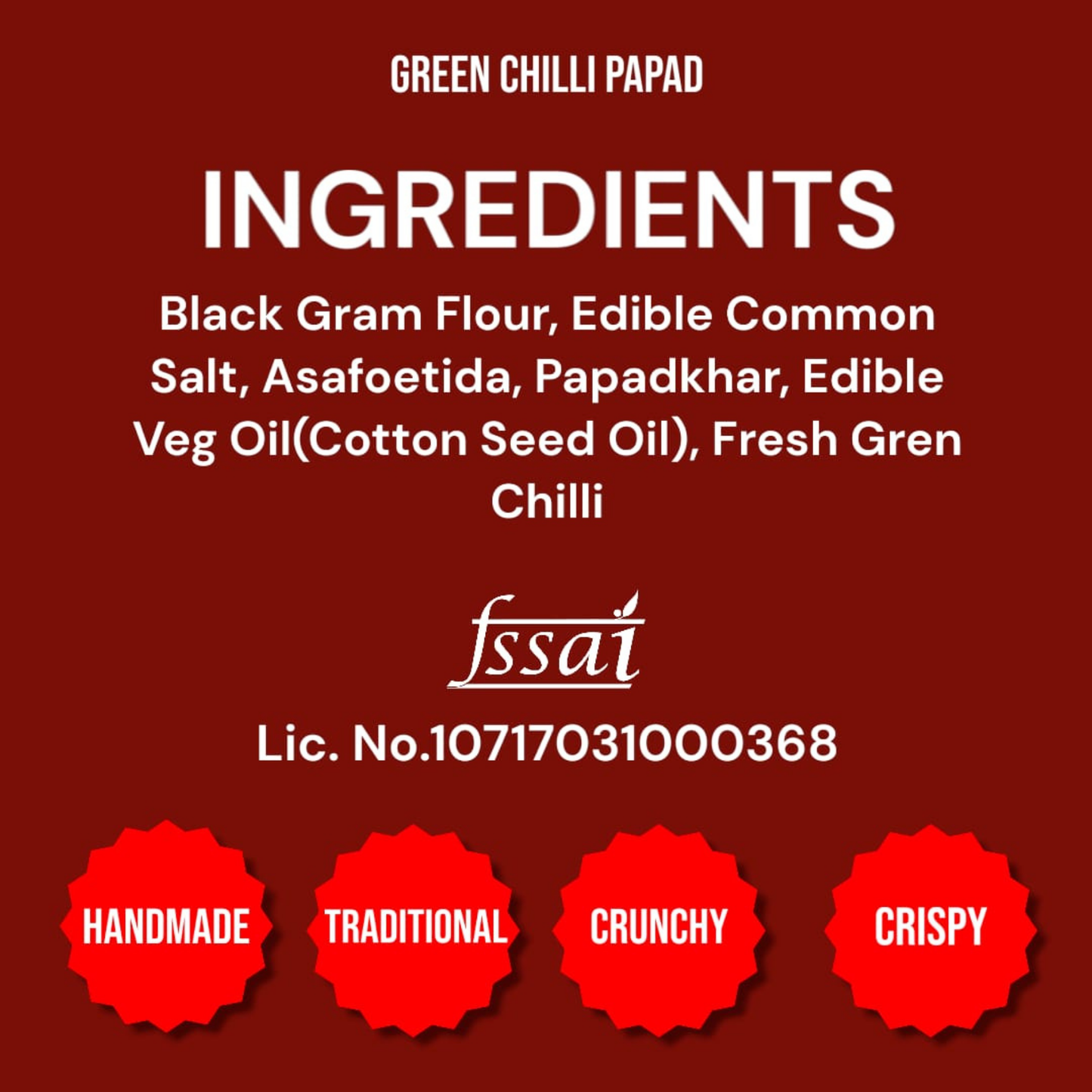 Handmade Green Chilli Papad