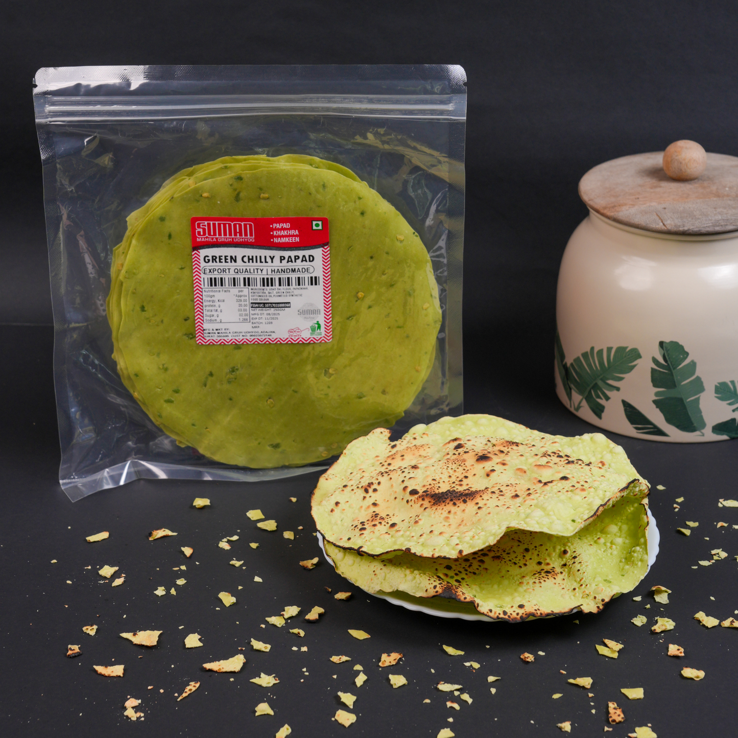 Handmade Green Chilli Papad