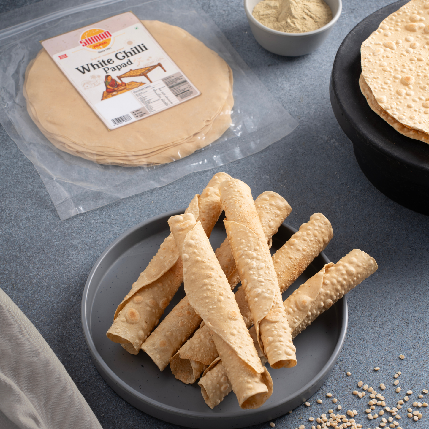 Handmade White Chilli Papad
