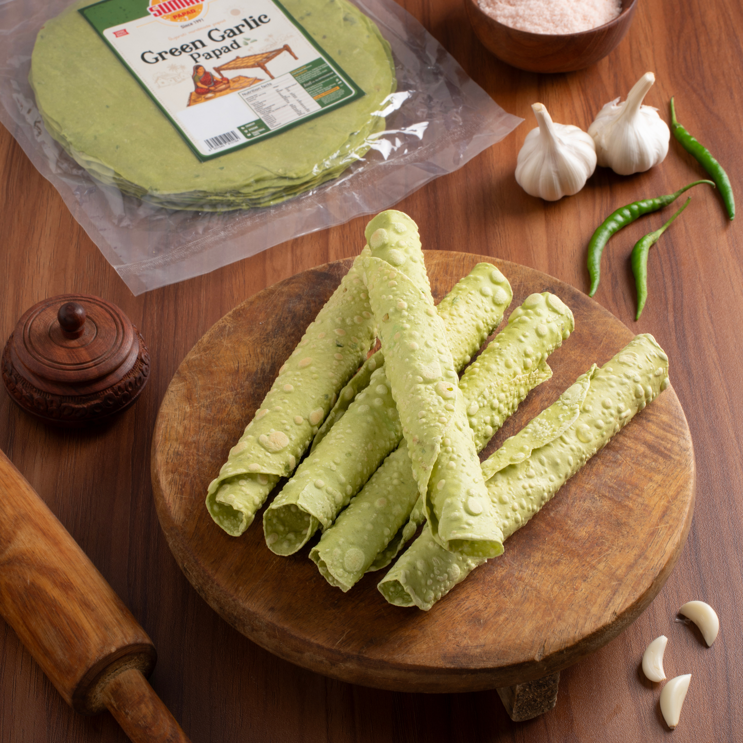 Handmade Garlic Papad