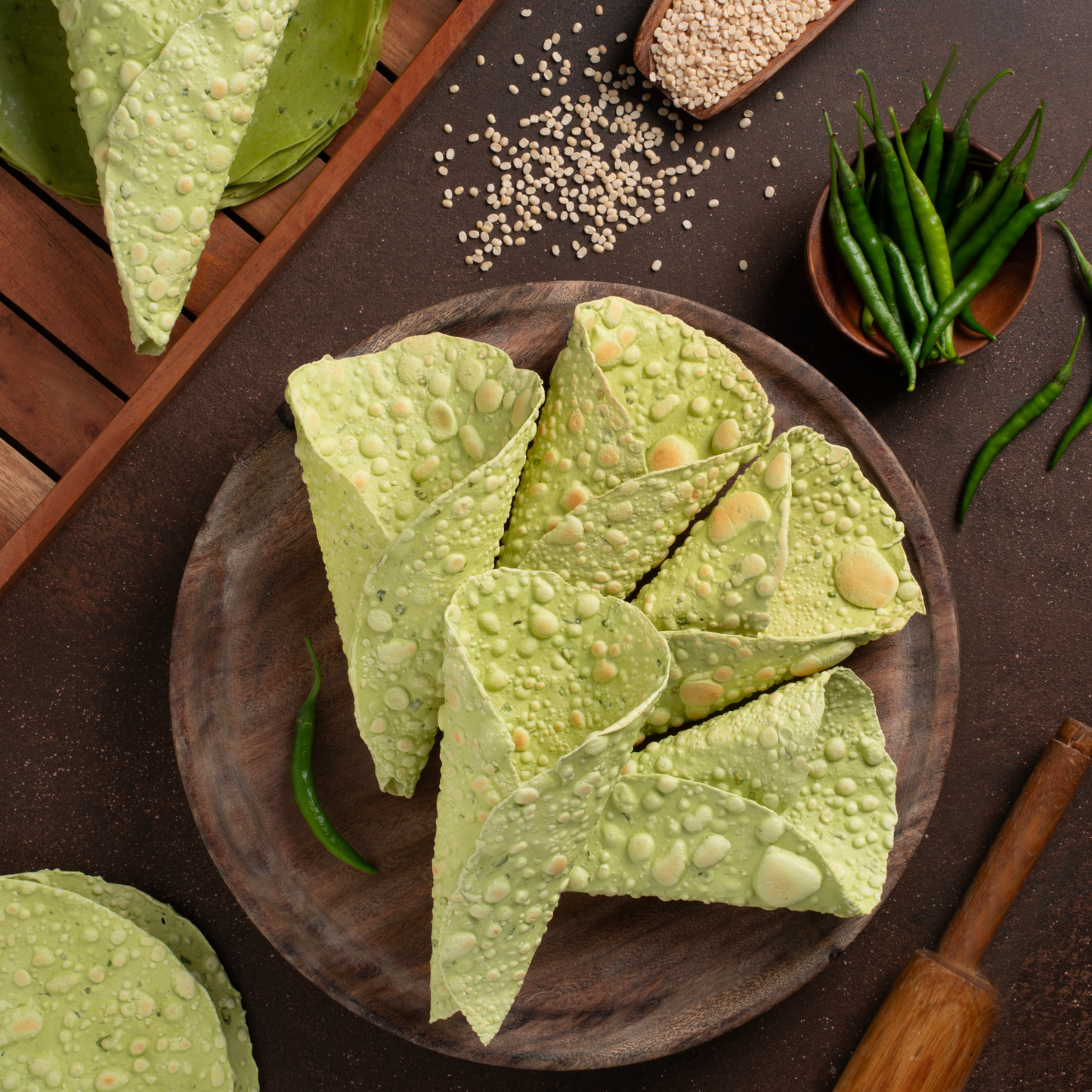 Handmade Green Chilli Papad